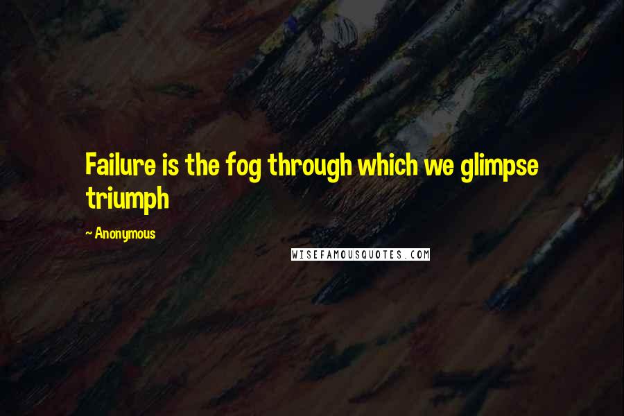 Anonymous Quotes: Failure is the fog through which we glimpse triumph