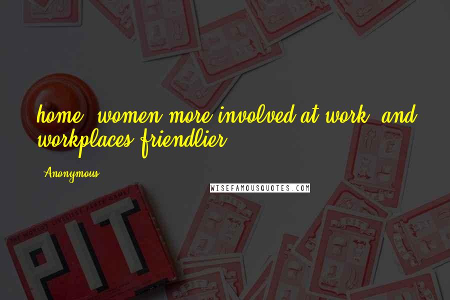 Anonymous Quotes: home, women more involved at work, and workplaces friendlier