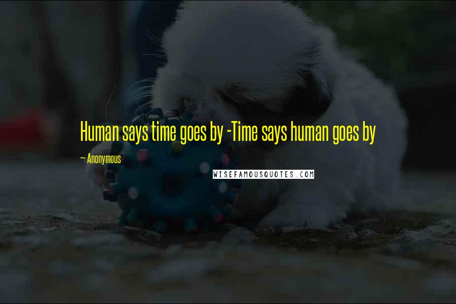 Anonymous Quotes: Human says time goes by -Time says human goes by