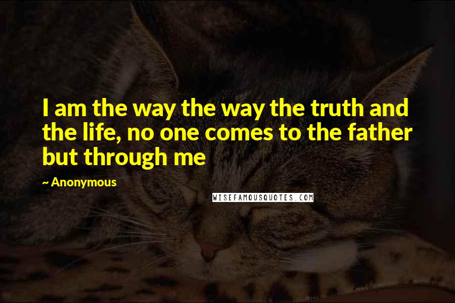 Anonymous Quotes: I am the way the way the truth and the life, no one comes to the father but through me