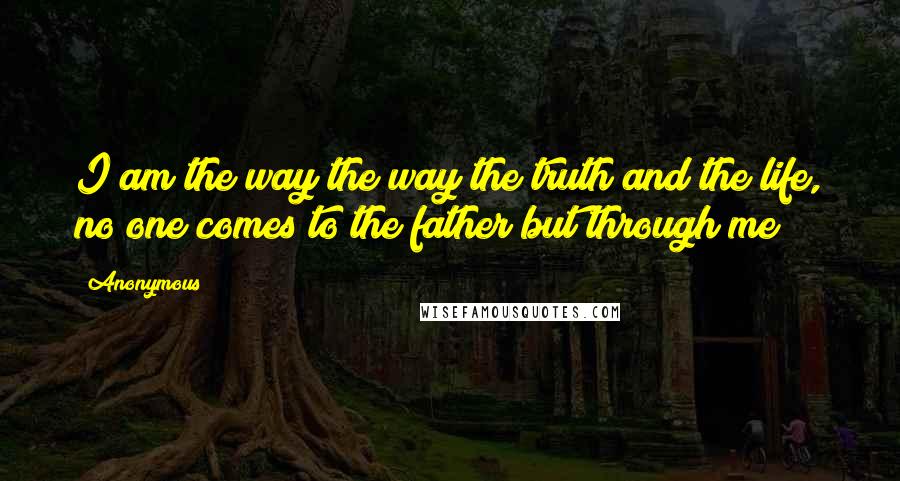 Anonymous Quotes: I am the way the way the truth and the life, no one comes to the father but through me