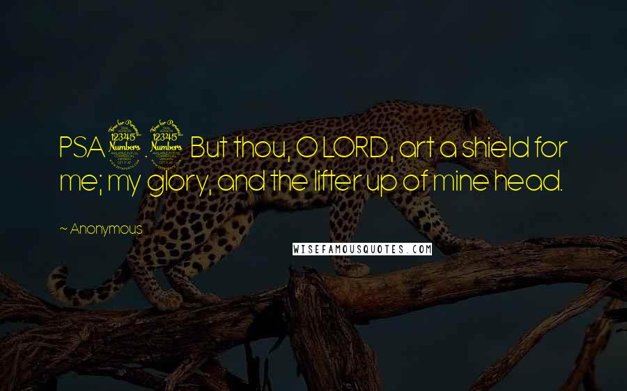 Anonymous Quotes: PSA3.3 But thou, O LORD, art a shield for me; my glory, and the lifter up of mine head.