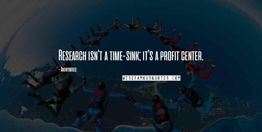 Anonymous Quotes: Research isn't a time-sink; it's a profit center.