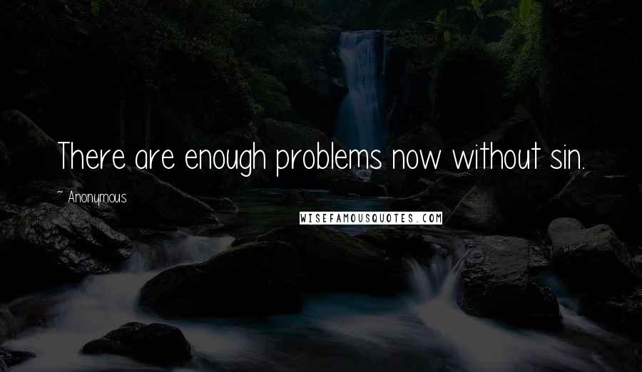 Anonymous Quotes: There are enough problems now without sin.