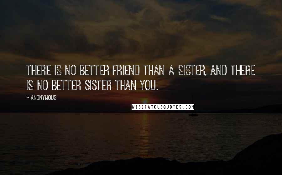 Anonymous Quotes: There is no better friend than a sister, and there is no better sister than you.