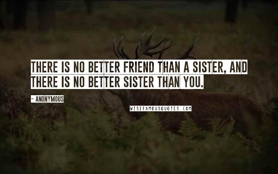 Anonymous Quotes: There is no better friend than a sister, and there is no better sister than you.