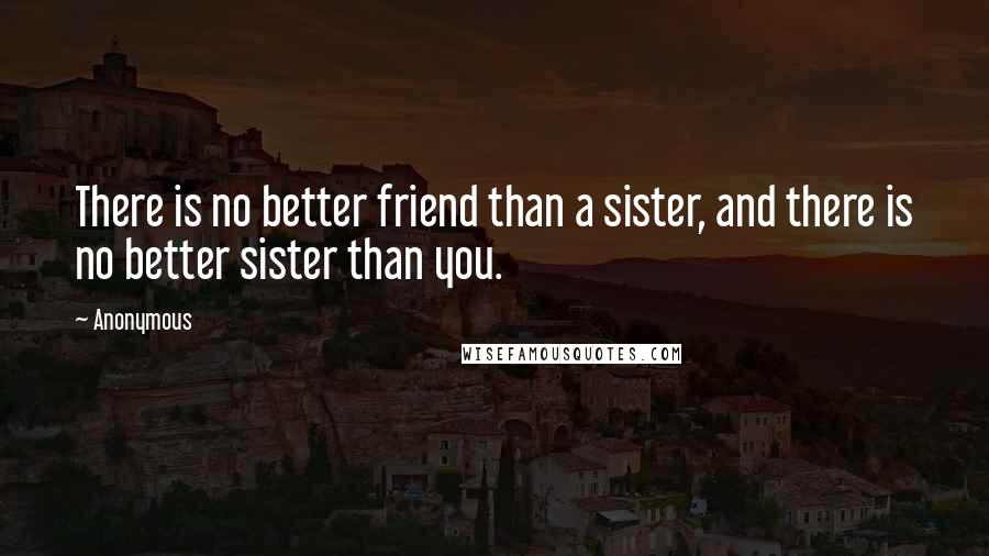 Anonymous Quotes: There is no better friend than a sister, and there is no better sister than you.