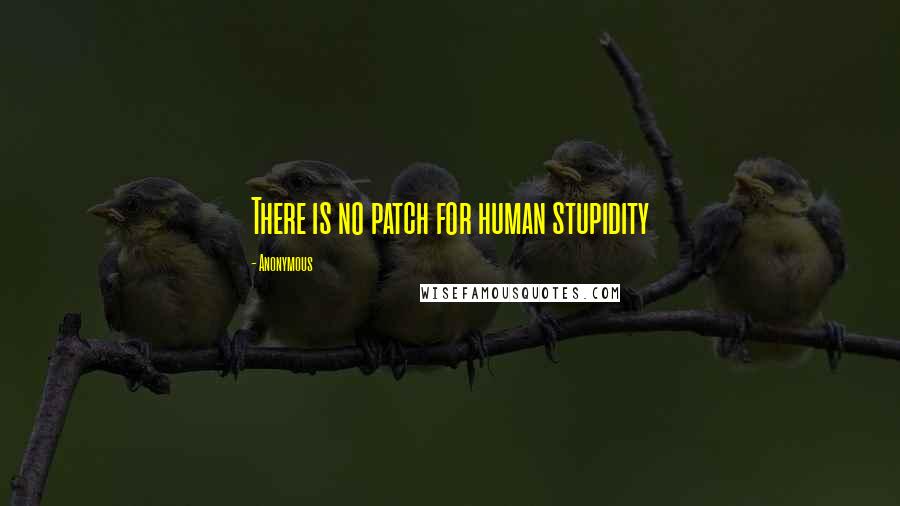 Anonymous Quotes: There is no patch for human stupidity