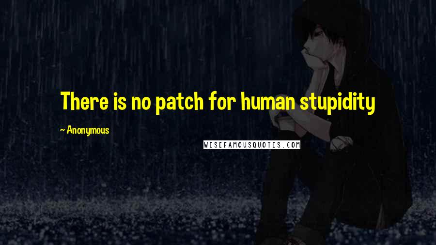 Anonymous Quotes: There is no patch for human stupidity