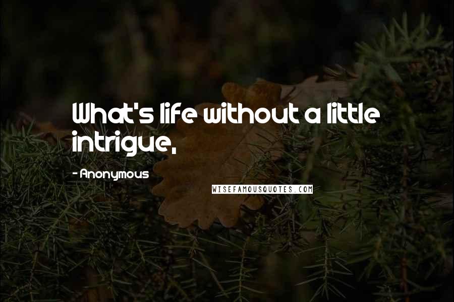 Anonymous Quotes: What's life without a little intrigue,