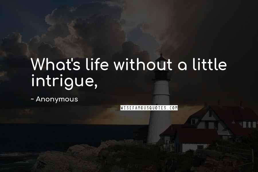 Anonymous Quotes: What's life without a little intrigue,