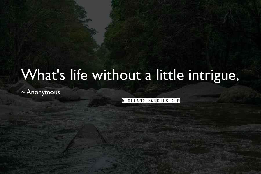 Anonymous Quotes: What's life without a little intrigue,