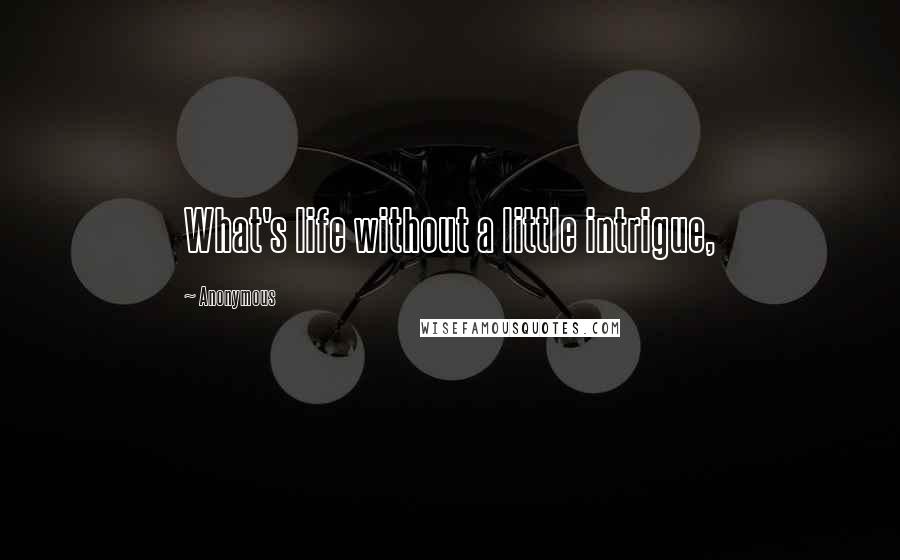 Anonymous Quotes: What's life without a little intrigue,