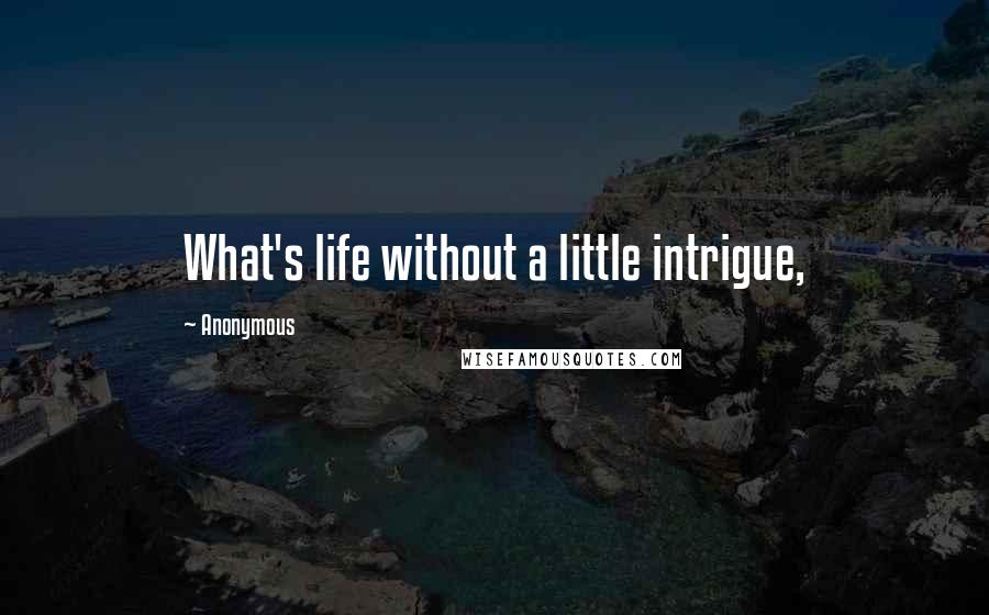 Anonymous Quotes: What's life without a little intrigue,