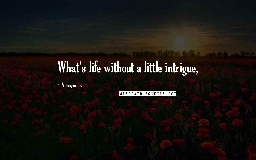 Anonymous Quotes: What's life without a little intrigue,