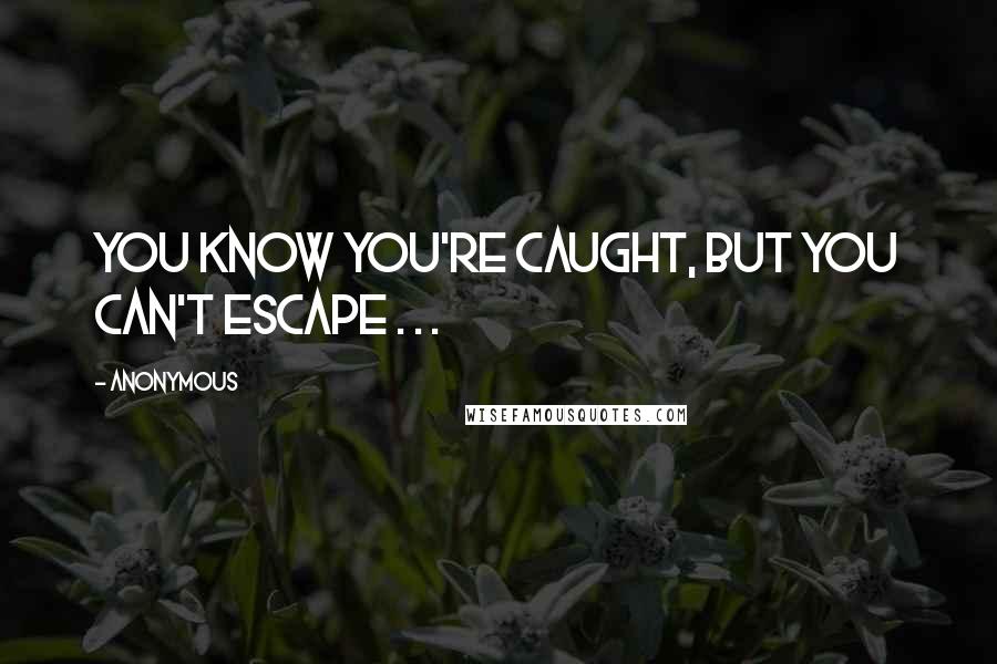 Anonymous Quotes: You know you're caught, but you can't escape . . .