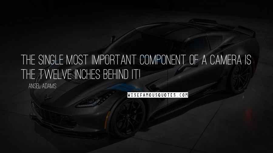 Ansel Adams Quotes: The single most important component of a camera is the twelve inches behind it!