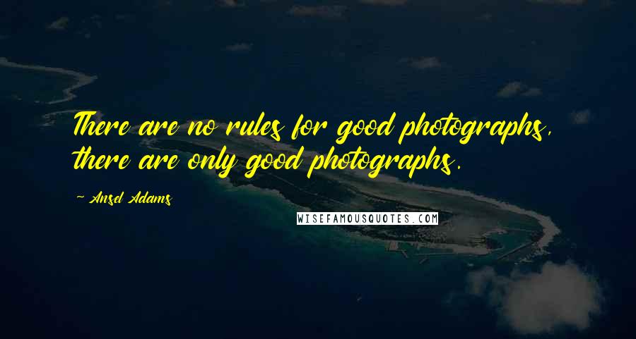 Ansel Adams Quotes: There are no rules for good photographs, there are only good photographs.