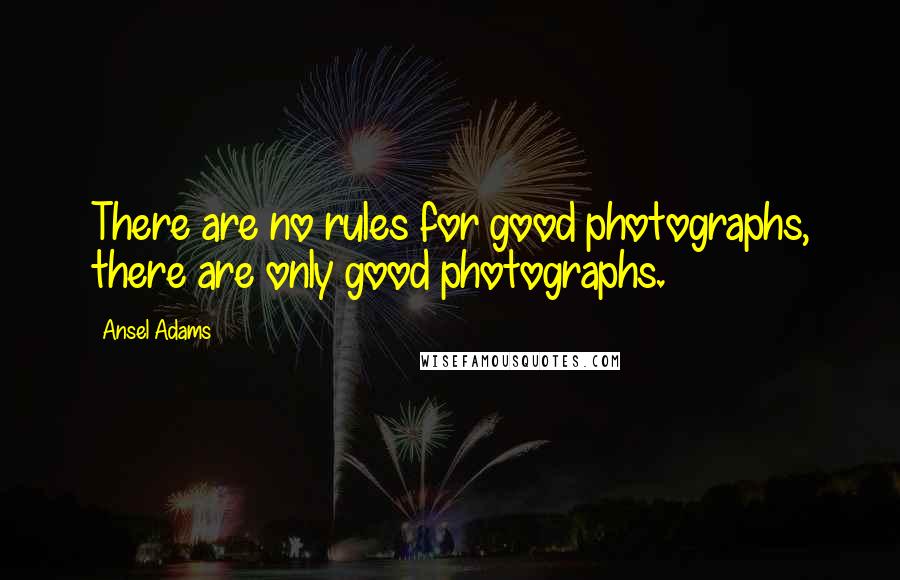 Ansel Adams Quotes: There are no rules for good photographs, there are only good photographs.