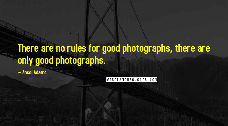 Ansel Adams Quotes: There are no rules for good photographs, there are only good photographs.