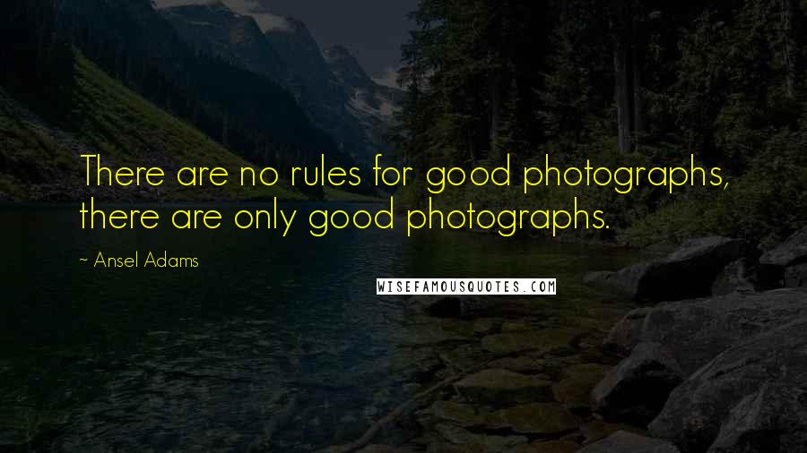 Ansel Adams Quotes: There are no rules for good photographs, there are only good photographs.