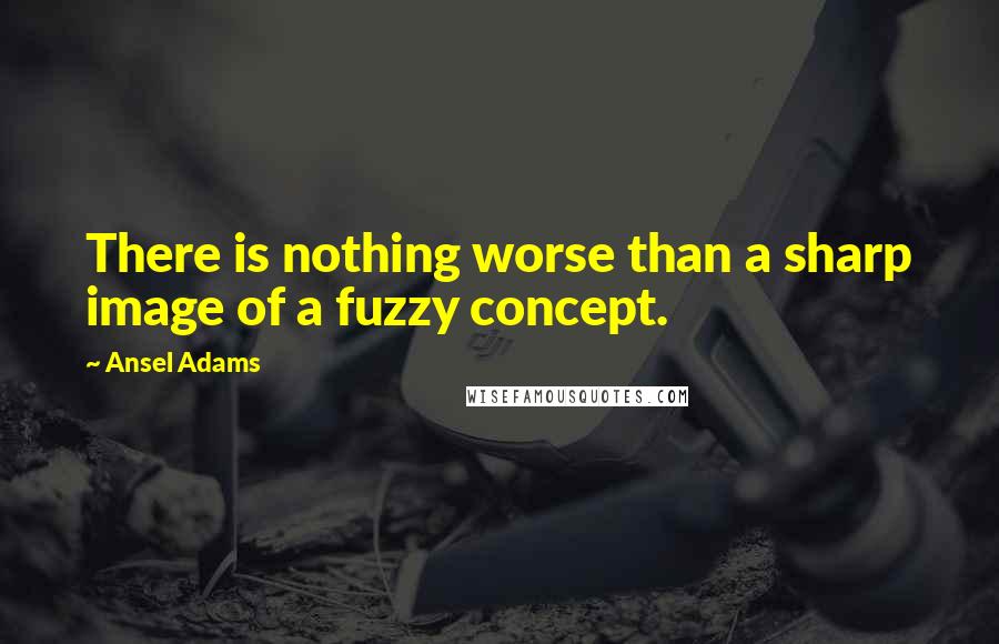 Ansel Adams Quotes: There is nothing worse than a sharp image of a fuzzy concept.