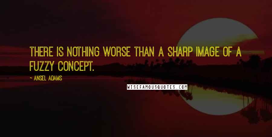 Ansel Adams Quotes: There is nothing worse than a sharp image of a fuzzy concept.