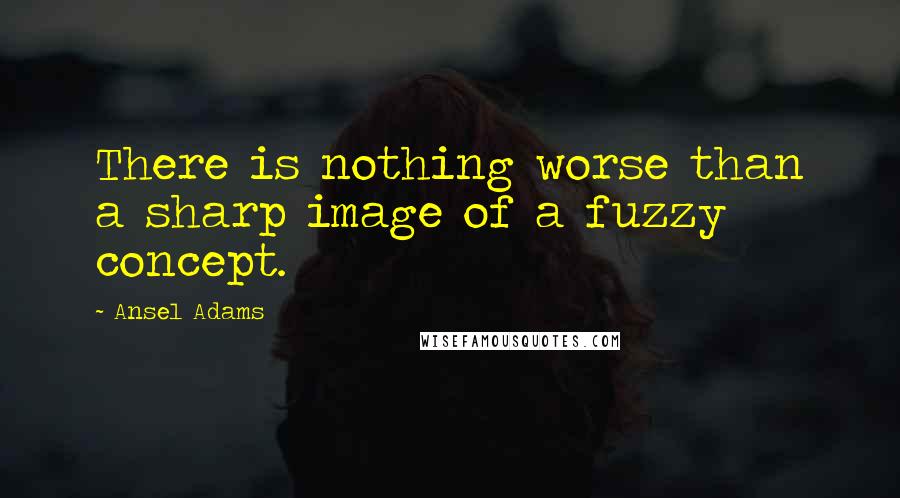 Ansel Adams Quotes: There is nothing worse than a sharp image of a fuzzy concept.