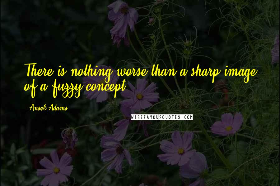 Ansel Adams Quotes: There is nothing worse than a sharp image of a fuzzy concept.