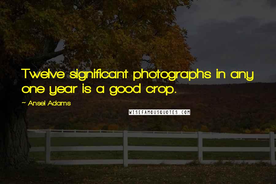 Ansel Adams Quotes: Twelve significant photographs in any one year is a good crop.