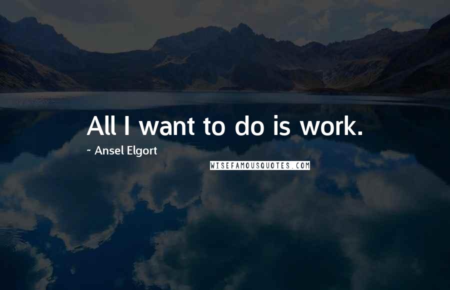 Ansel Elgort Quotes: All I want to do is work.