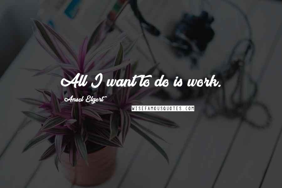 Ansel Elgort Quotes: All I want to do is work.