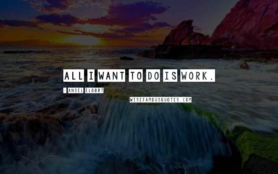 Ansel Elgort Quotes: All I want to do is work.
