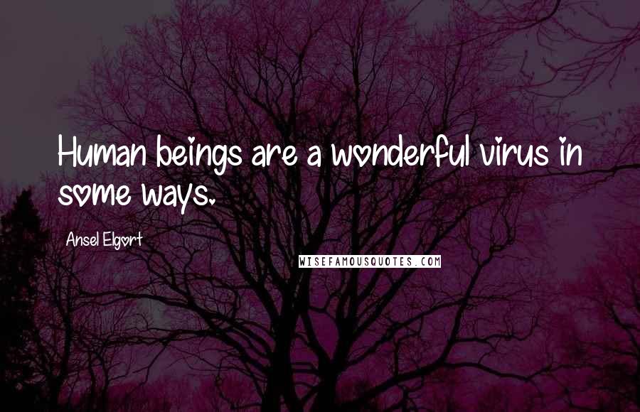 Ansel Elgort Quotes: Human beings are a wonderful virus in some ways.