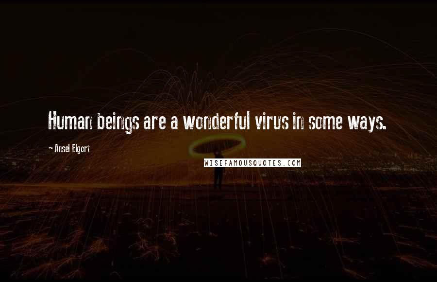 Ansel Elgort Quotes: Human beings are a wonderful virus in some ways.