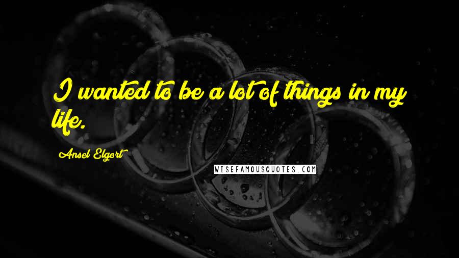 Ansel Elgort Quotes: I wanted to be a lot of things in my life.