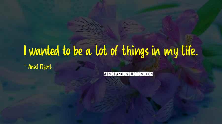 Ansel Elgort Quotes: I wanted to be a lot of things in my life.