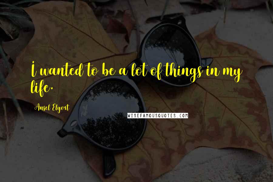 Ansel Elgort Quotes: I wanted to be a lot of things in my life.