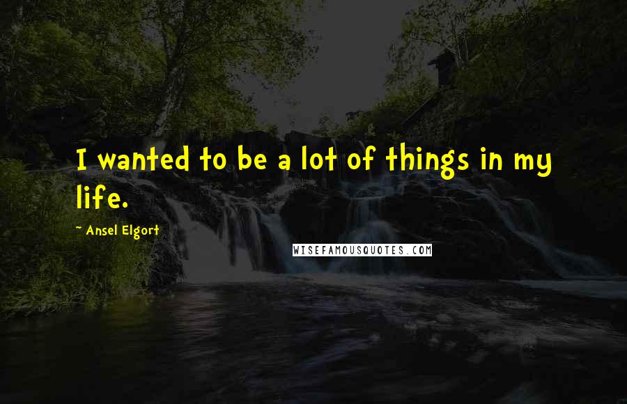 Ansel Elgort Quotes: I wanted to be a lot of things in my life.