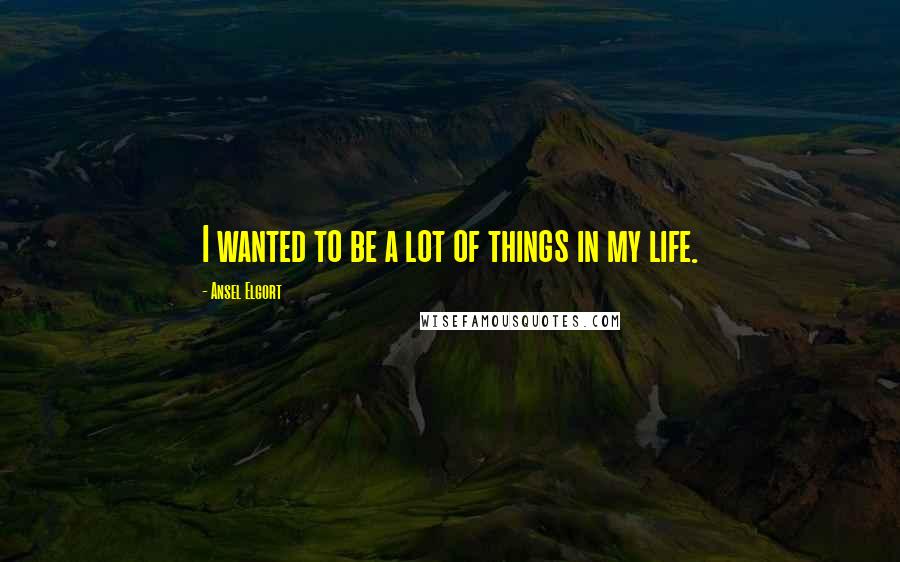 Ansel Elgort Quotes: I wanted to be a lot of things in my life.