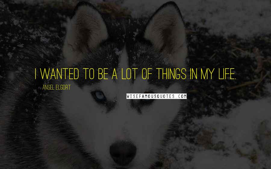 Ansel Elgort Quotes: I wanted to be a lot of things in my life.