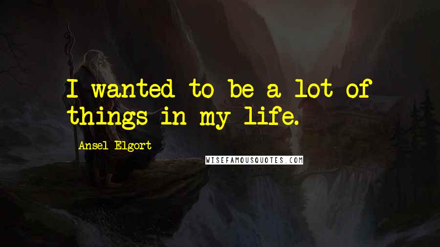 Ansel Elgort Quotes: I wanted to be a lot of things in my life.