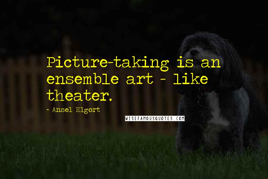 Ansel Elgort Quotes: Picture-taking is an ensemble art - like theater.
