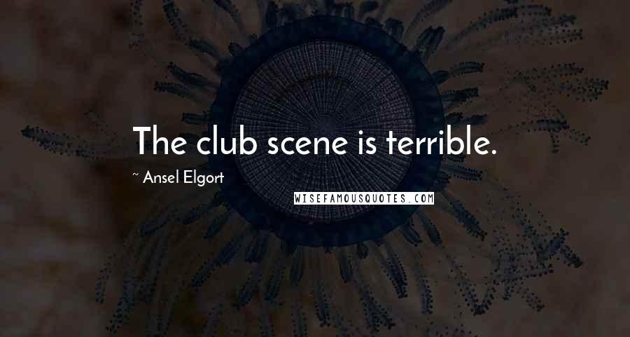 Ansel Elgort Quotes: The club scene is terrible.