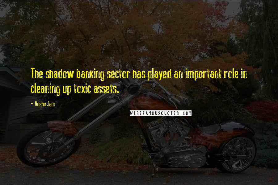 Anshu Jain Quotes: The shadow banking sector has played an important role in cleaning up toxic assets.