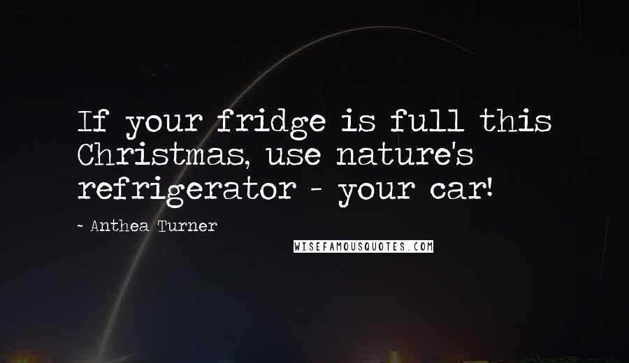 Anthea Turner Quotes: If your fridge is full this Christmas, use nature's refrigerator - your car!