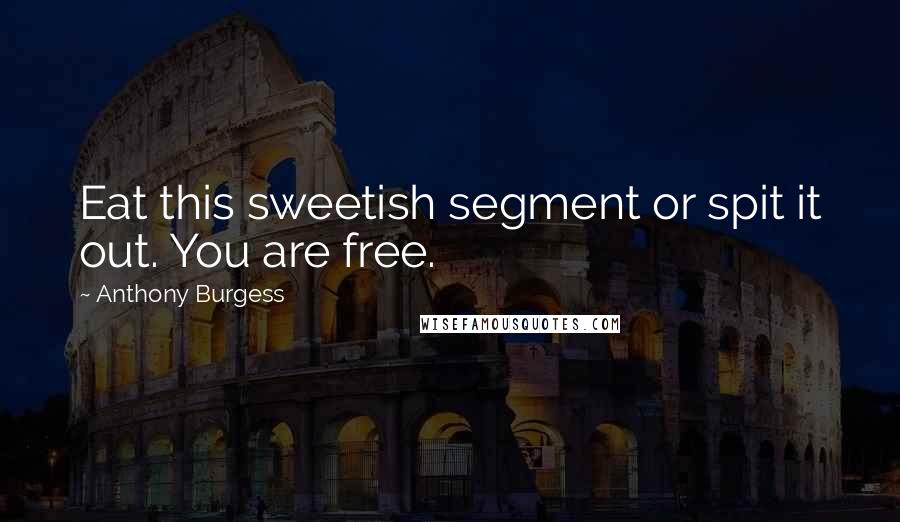Anthony Burgess Quotes: Eat this sweetish segment or spit it out. You are free.