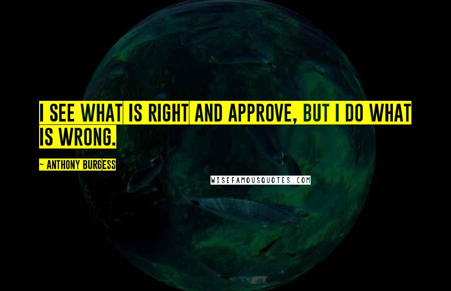 Anthony Burgess Quotes: I see what is right and approve, but I do what is wrong.