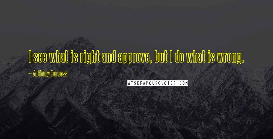 Anthony Burgess Quotes: I see what is right and approve, but I do what is wrong.