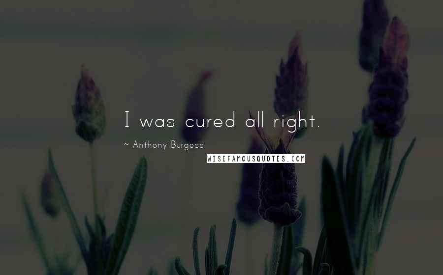 Anthony Burgess Quotes: I was cured all right.